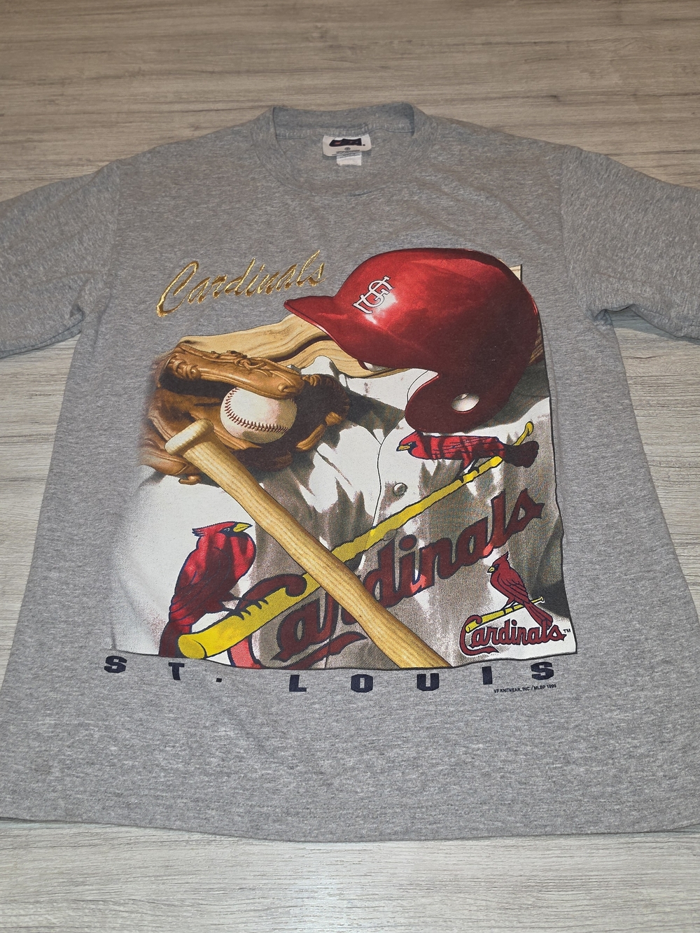 Vintage Y2K St. Louis Cardinals MLB Short Sleeve Shirt Adult Medium Gray Size M